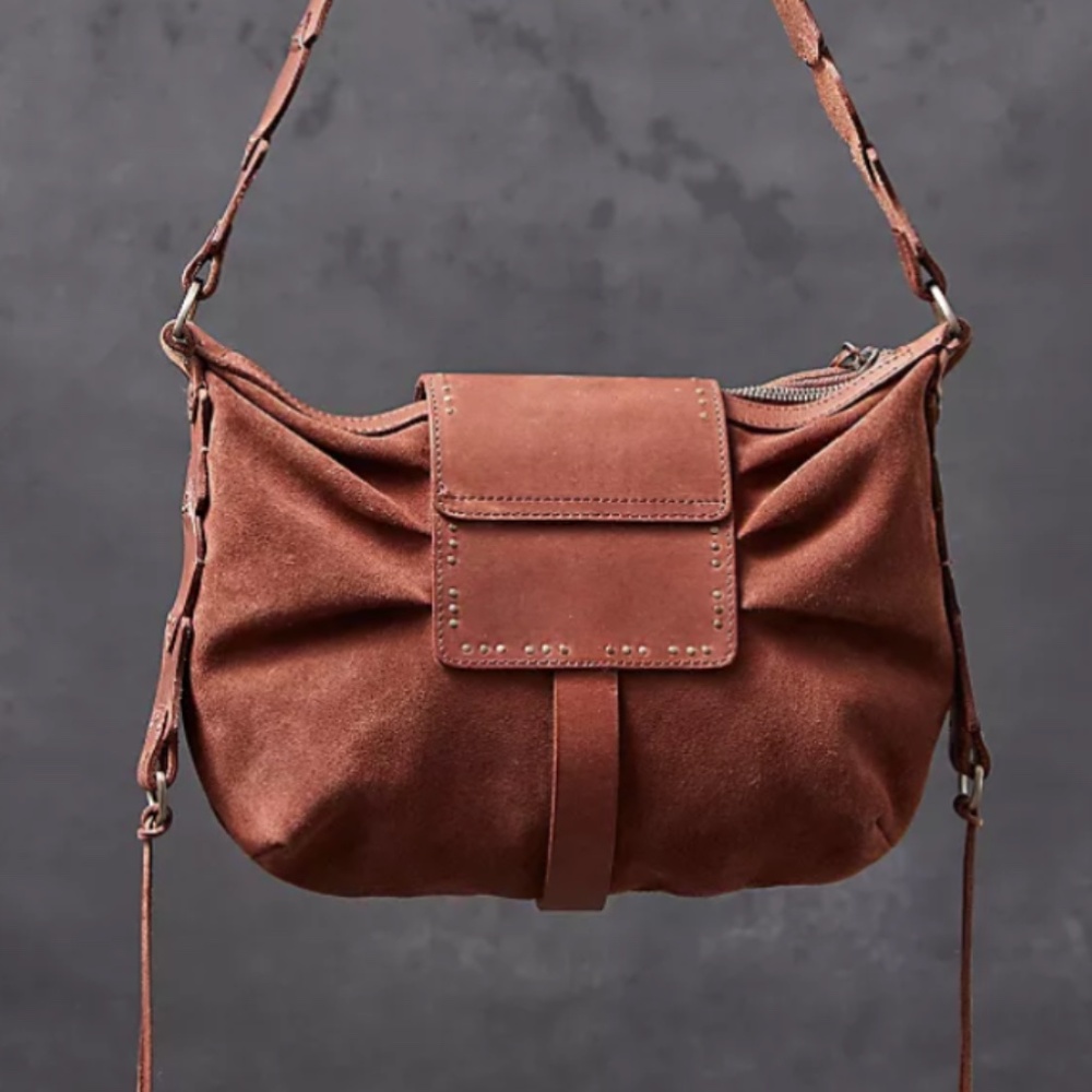 FP We The Free Silvie Studded Sling Bag in Cognac NWT - Picture 5 of 11
